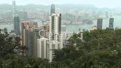 Hong-Kong skyline and Victoria harbor