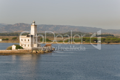 Leuchtturm, Hafeneinfahrt, Olbia, Sardinien