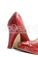 pair of fashionable woman red shoes