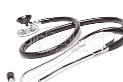 Black Stethoscope Isolated on White