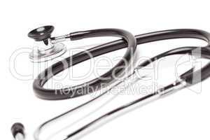 Black Stethoscope Isolated on White