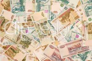 Russian money - roubles banknotes