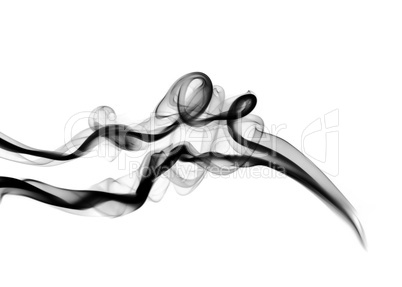 Abstract Black fume shapes over white