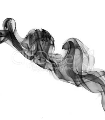 Abstract smoke waves over the white