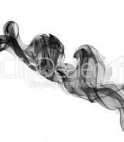 Abstract smoke waves over the white