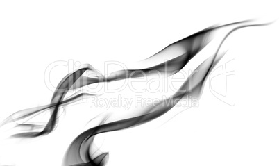 Black Abstract fume curves on the white