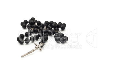 Black beads isolated over white