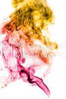 Bright colored abstract fume curves over white