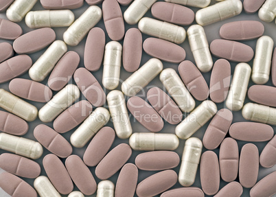 Closeup of tablets unf pills useful as background