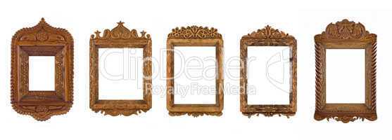 Collage of wooden carved Frames for picture or portrait
