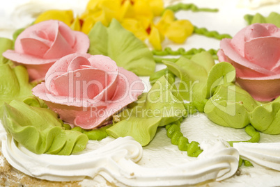 Dessert - Close-up of cake with cream