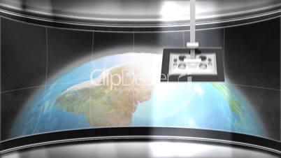 Virtual Set Background Video with earth globe