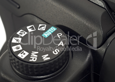 Mode wheel on digital camera