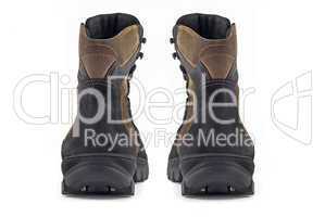 Rear view pair of Warm leather boots