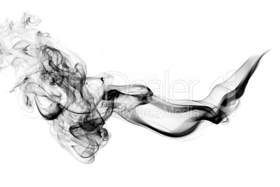 Abstract Smoke shape over white