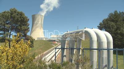Geothermal Power Station and cooling tower
