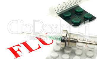Swine FLU H1N1 warning - tablets and syringe