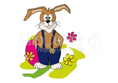 Easter bunny with flowers - Osterhase mit Blumen