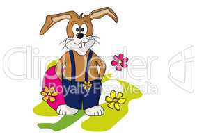 Easter bunny with flowers - Osterhase mit Blumen