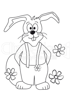 Easter bunny with flowers - Osterhase mit Blumen