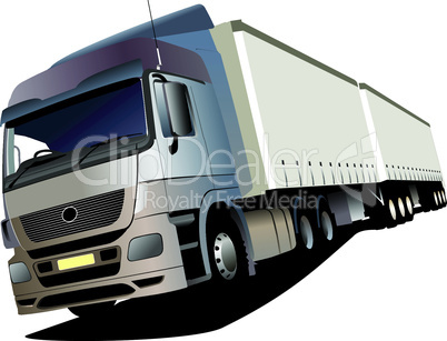 Vector illustration of grey truck