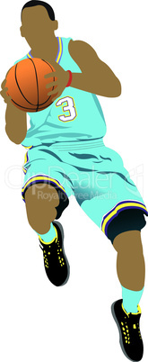 Basketball players. Vector illustration