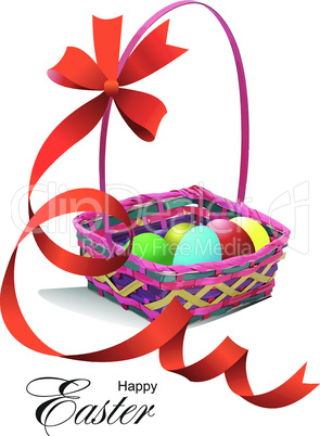 Basket with Easter eggs