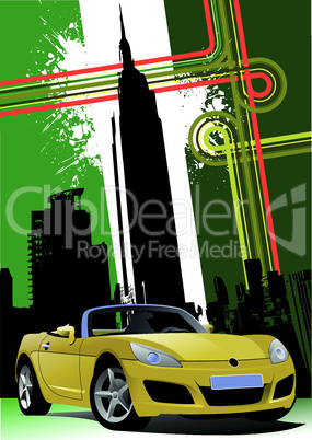 Cover for brochure with New York and yellow cabriolet images
