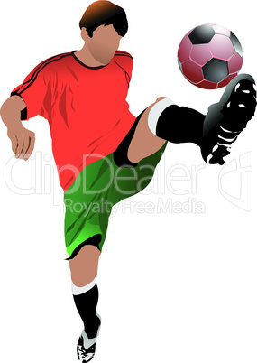 Soccer players. Colored Vector illustration for designers