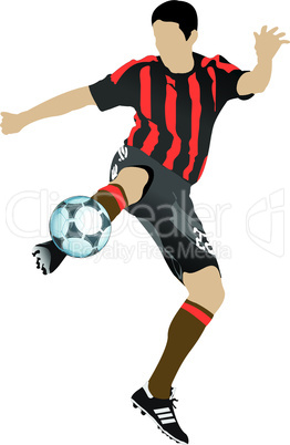 Soccer players. Colored Vector illustration for designers