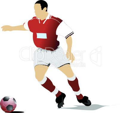 Soccer players. Colored Vector illustration for designers