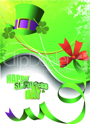 Vector of green hats and shamrocks for St. Patrick's Day