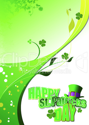 Vector of green hats and shamrocks for St. Patrick's Day