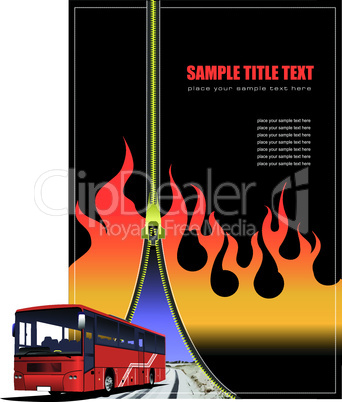 Cover for brochure with zipper image. Vector illustration