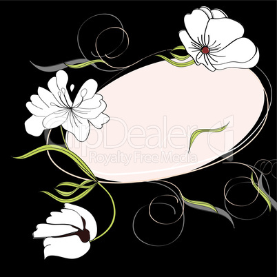Greeting card with white flowers