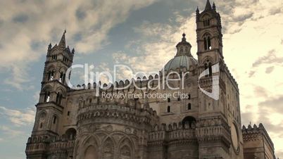 Multiple shots of the Cathedral in Palermo, Sicily, Italy