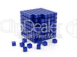 Cube of dark blue colour a set one