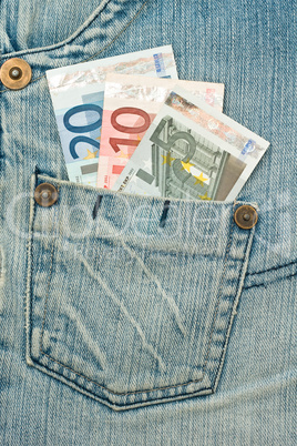 Money in the jeans pocket - Euro