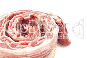 Rolled pork ribs and meat isolated