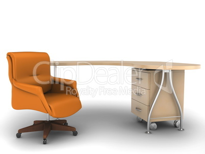 Office chair with worktable
