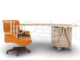 Office chair with worktable