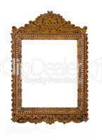 Wooden carved Frame for picture or portrait isolated over white