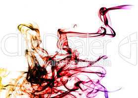 Beautiful colored Smoke abstract over white