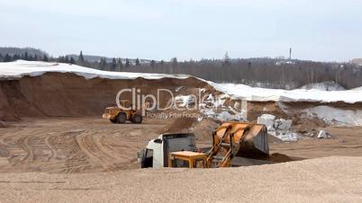 Tractor work in sandpit