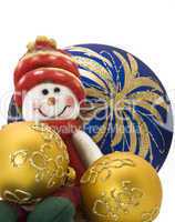 Christmas decoration toy with three colorful New Year Balls