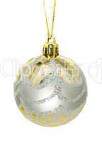 Christmas greetings - silver and gold decoration bauble