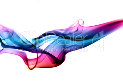 Colored fume waves on white