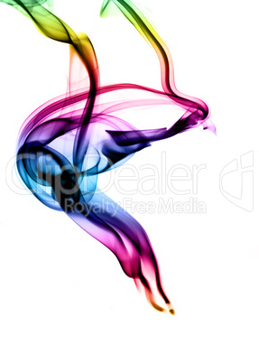 Gradient colored magic smoke shapes