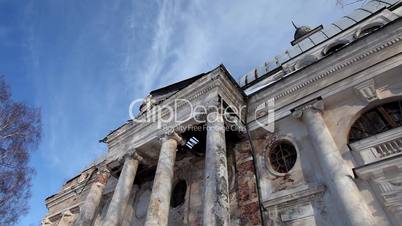 Abandoned church and sky time laps