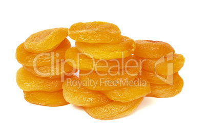 Three columns of dried apricot